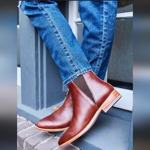 NWOT Anthropologie Nisolo Stylish Red Leather Ankle Boots_7